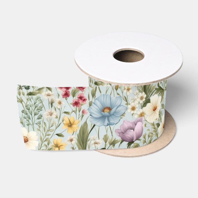 Verschiedene farbige Wildblume Satinband (Spule)