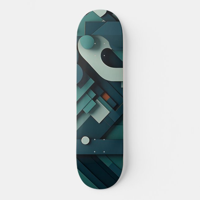 Verschiedene grüne Formen Skateboard (Vorderseite)