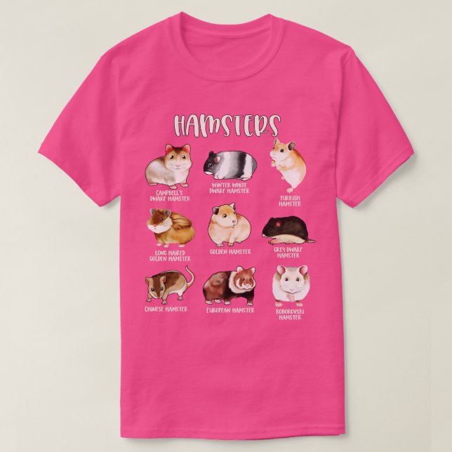 verschiedene Hamsterarten T-Shirt (Design vorne)