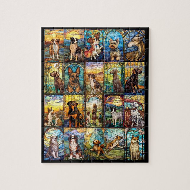 Verschiedene Hunde-Rassen im Glass-Modus (Vertikal)