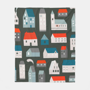Verschiedene kleine Häuser. Papierschnitt Flat d Fleecedecke