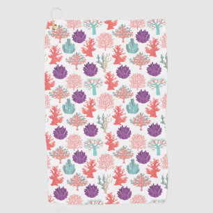 Verschiedene Korallen Tiefsee-Pflanze Muster Golfhandtuch