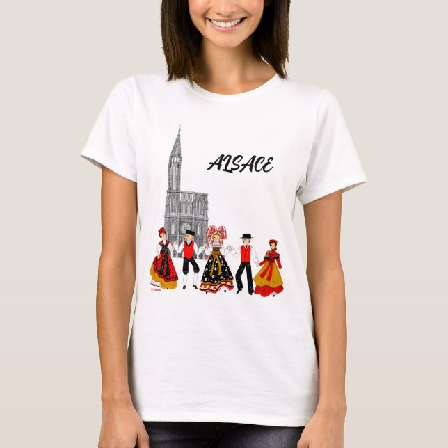 Verschiedene Kostüme des Elsass, Frankreich T-Shirt (Vorderseite)