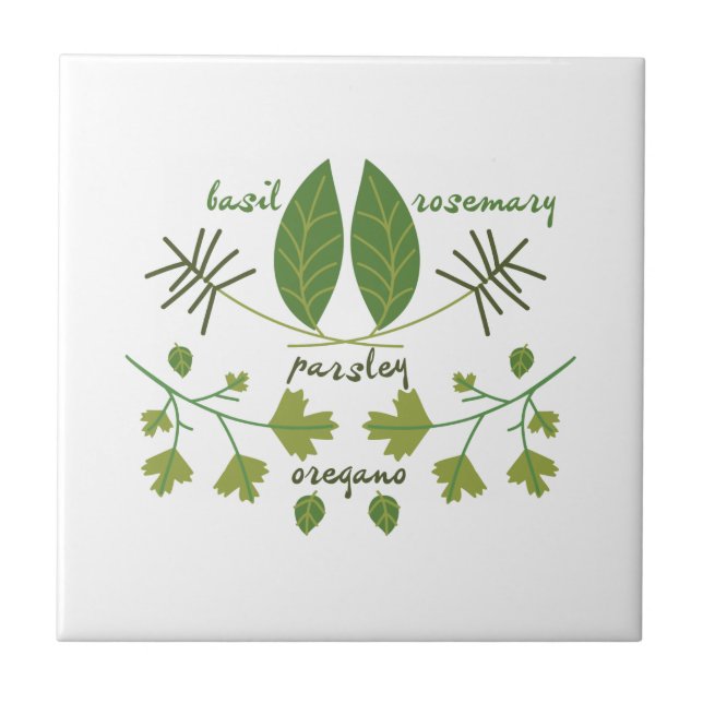 Verschiedene Kräuter Fliese (Vorderseite)