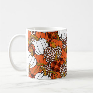 Verschiedene Kürbis. Leopard, orange, weiß und bu Kaffeetasse