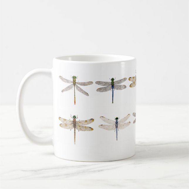 Verschiedene Libellen auf einer Tasse (Links)