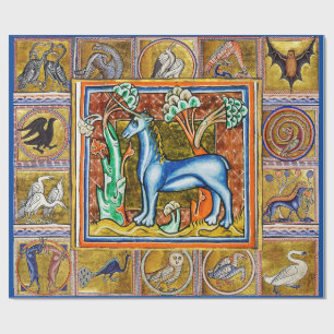 VERSCHIEDENE MEDIEVALÄRE, UNIKORN FANTASTISCHE TIE GESCHENKPAPIER