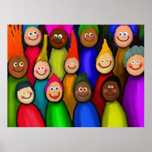 Verschiedene Menge des Leute-Malens Poster