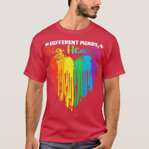 Verschiedene Minds Big Hearts Puzzle Piece Autismu T-Shirt