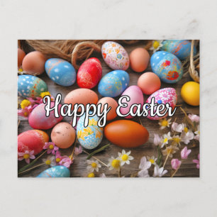 Verschiedene Niedliche Eier glücklich Ostern Postkarte