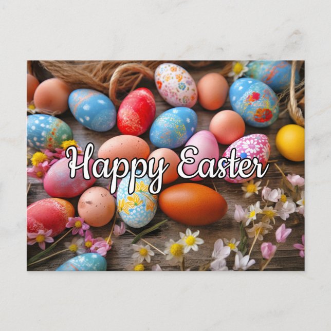 Verschiedene Niedliche Eier glücklich Ostern Postkarte (Vorderseite)
