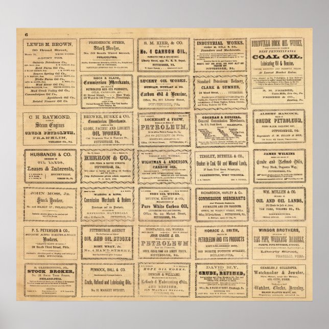 Verschiedene Ölwerbung Poster (Vorne)