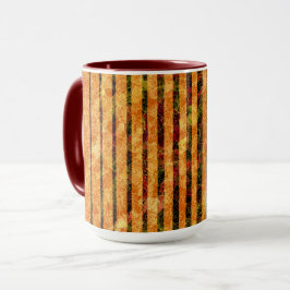 Verschiedene orangefarbene Streifen, gekratzte kle Tasse