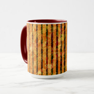 Verschiedene orangefarbene Streifen, gekratzte kle Tasse