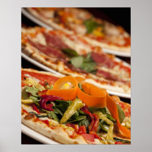 Verschiedene Pizza und Spitzen Poster