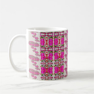 Verschiedene Rosen in floralen Mustern Kaffeetasse