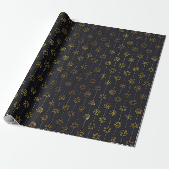 Verschiedene Schneeflockendesigns Geschenkpapier (Ungerollt)