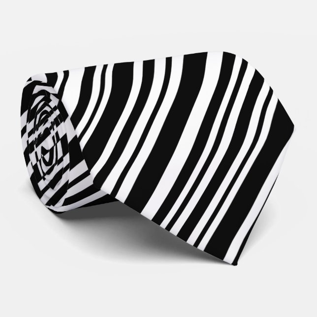 Verschiedene Schwarzweiss-Breite Striped Entwurf Krawatte (Gerollt)