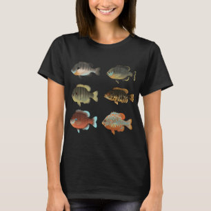 Verschiedene Sonnenfische (Lepomis sp.) Packung T-Shirt