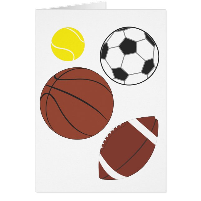 Verschiedene Sport-Ball-Karte (Vorne)