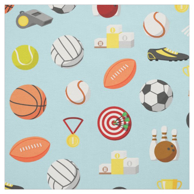 Verschiedene Sportelemente sind farbenfroh Stoff (Muster)