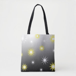Verschiedene Sterne Shine auf Black Gray Tasche