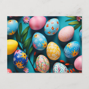 Verschiedene süße dekorative Frohe Ostern Eier Postkarte