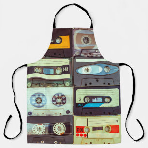 Verschiedene Vintage Audiokassetten Schürze