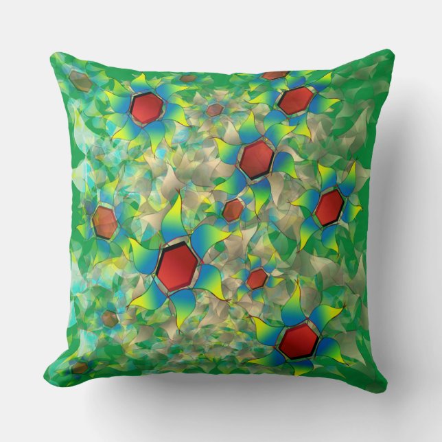 Verschiedene virtuelle Blume, blaue Blütenblätter  Kissen (Vorderseite)