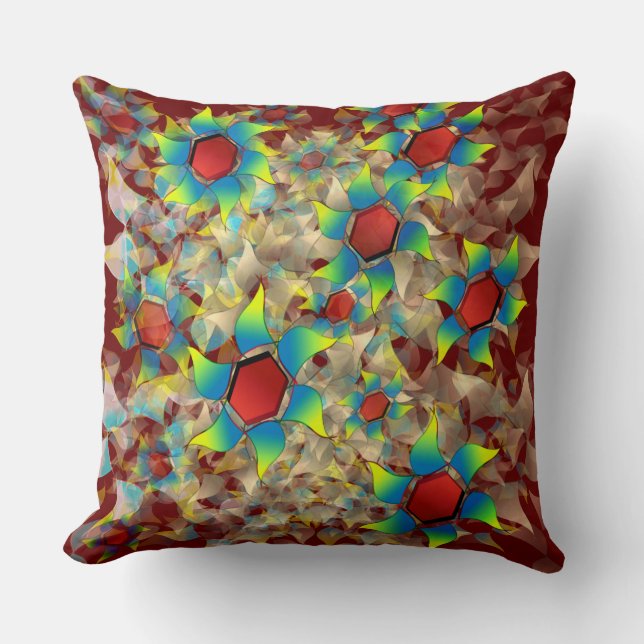 Verschiedene virtuelle Blume, blaue Blütenblätter Kissen (Vorderseite)