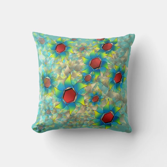 Verschiedene virtuelle Blume, bläuliche Blätter au Kissen (Vorderseite)