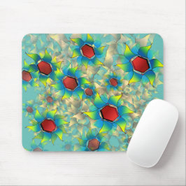 Verschiedene virtuelle Blume, bläuliche Blätter au Mousepad