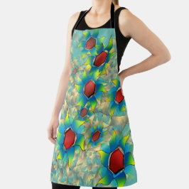 Verschiedene virtuelle Blume, bläuliche Blätter au Schürze