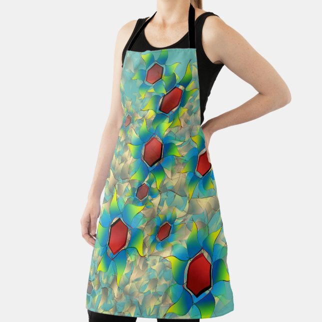 Verschiedene virtuelle Blume, bläuliche Blätter au Schürze (InSitu)