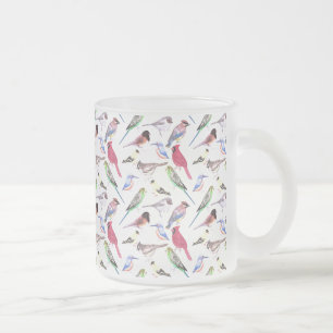 Verschiedene Vögel in Aquarell - niedliche Heimv Mattglastasse