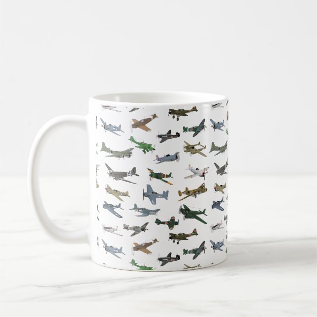 Verschiedene WW2-Flugzeuge Kaffeetasse (Links)