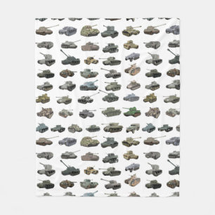 Verschiedene WW2-Tanks Fleecedecke