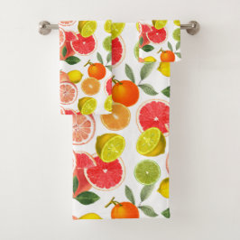 Verschiedene Zitrusfrüchte Badhandtuch Set