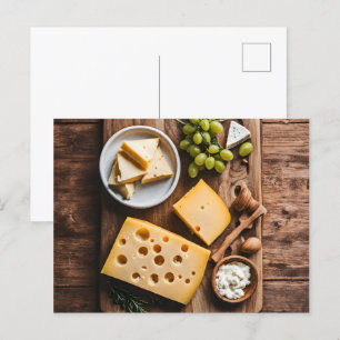 Verschiedener Käse Feiertagspostkarte