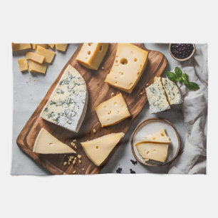 Verschiedener Käse Geschirrtuch