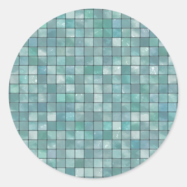 Verschiedenes Aquamarines Muster Runder Aufkleber (Vorderseite)