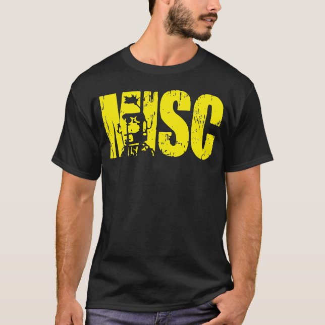 VERSCHIEDENES Bodybuildings-Shirt - gelber Text T-Shirt (Vorderseite)