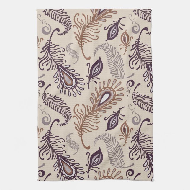 Verschiedenes Feder-Muster Geschirrtuch (Vertikal)