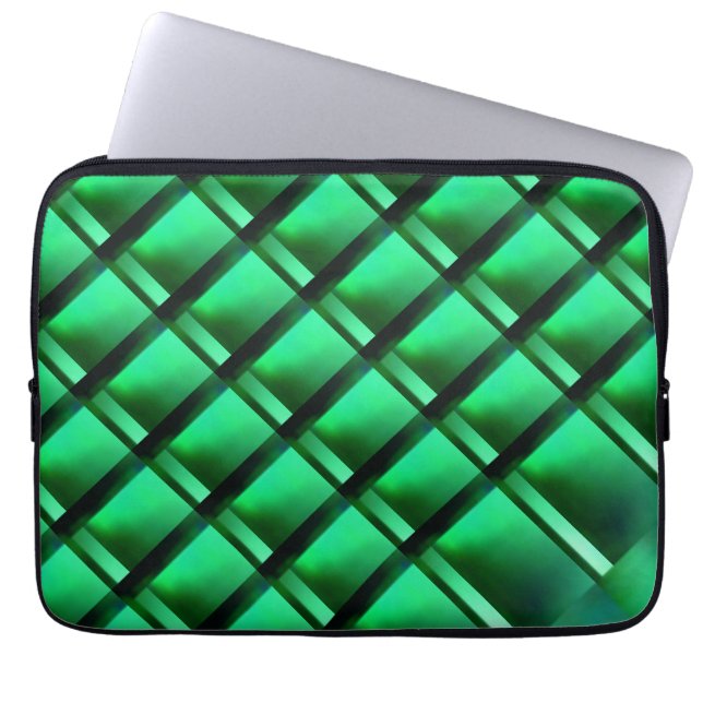 Verschiedenes Grün, Formen mit leuchtender Illusio Laptopschutzhülle (Vorderseite)
