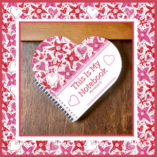 Verschiedenes Muster von Blume und Herz Notizbuch