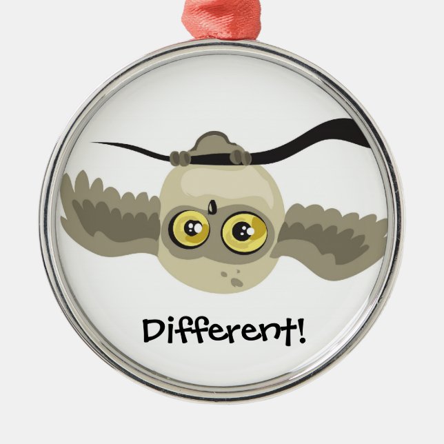 Verschiedenes! Uhu auf dem Kopf ~ornament Silbernes Ornament (Vorne)