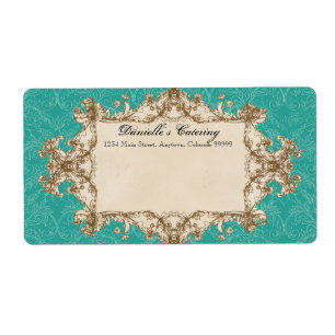 Verschiffen-Aufkleber - aquamariner Vintager Pfau