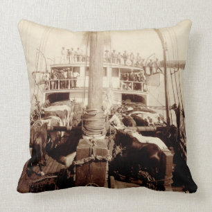 Verschiffen-Vieh auf "W.G. Hall", Hawaii, 1890s Kissen