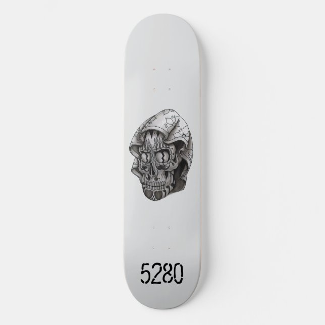 Verschleierter Schädel Skateboard (Vorderseite)