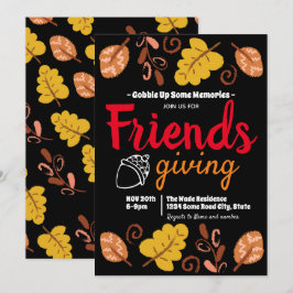 Verschlingen Sie herauf Friendsgiving Blatt-Muster Einladung